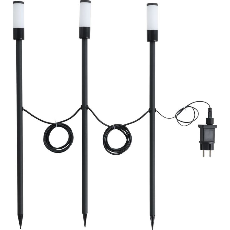 Maapiikkivalaisinsetti Eglo Zancaro, 3xLED, IP44, 3000K, musta/valkoinen, 3kpl/pkt