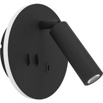 Seinävalaisin Eglo Fanzarotta 1 3W LED 3000K 230lm IP20 USB-portti pyöreä