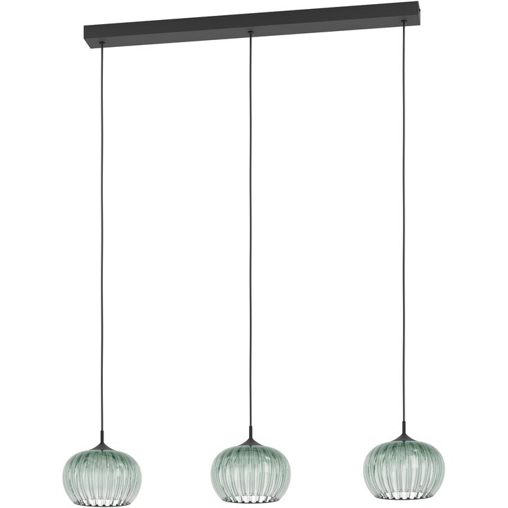 Riippuvalaisin Eglo Alamito 20x77cm 3x5.3W LED CCT 530lm IP20 musta/vihreä