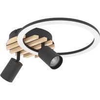 Kattospottivalaisin Eglo Cembrano 8W LED 3000K 880lm 2xGU10 maks. 7.5W/kpl IP20 musta/puu