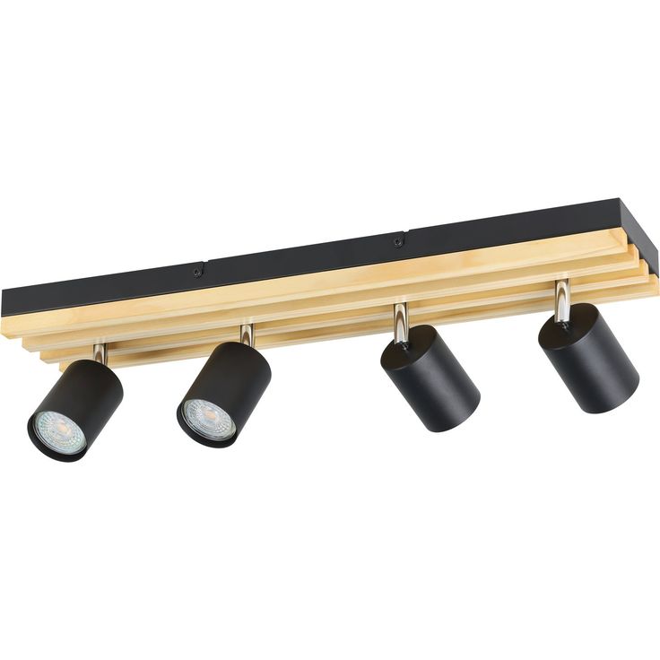 Kattospottivalaisin Eglo Cembrano 12x55cm 4xGU10 maks. 7W/kpl IP20 musta/puu