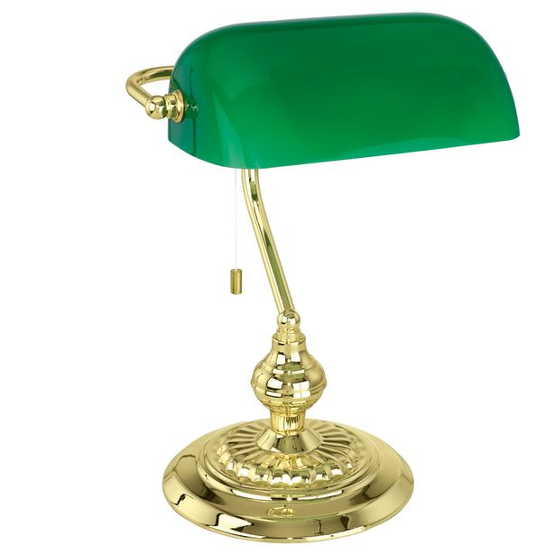 Pöytävalaisin Eglo Banker, 60W, 390x275mm, E27, IP20, vihreä/messinki