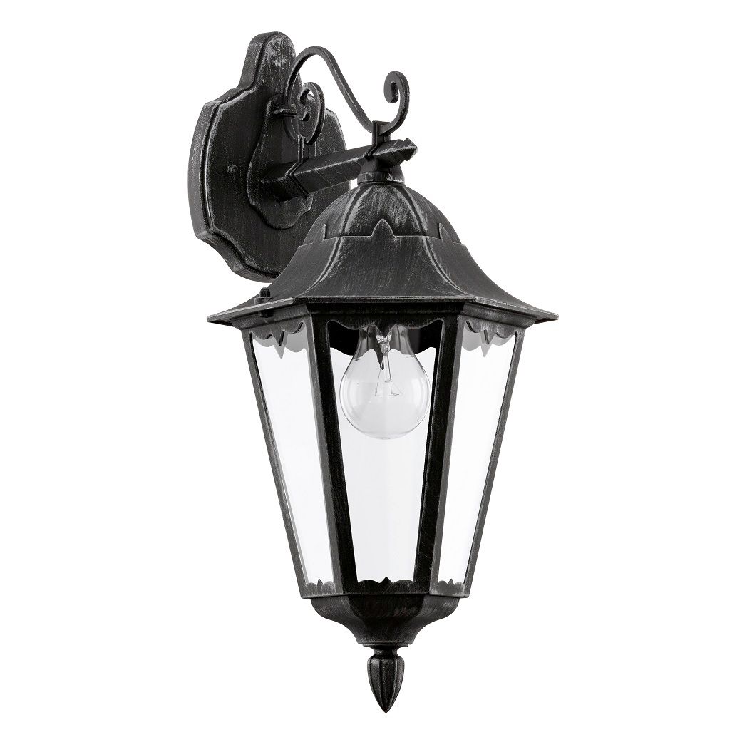 Seinävalaisin Eglo Navedo, 60W, 200x475x285mm, E27, IP44, musta/kirkas