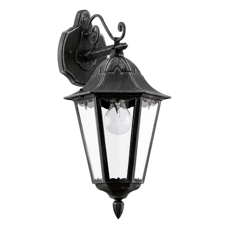 Seinävalaisin Eglo Navedo, 60W, 200x475x285mm, E27, IP44, musta/kirkas