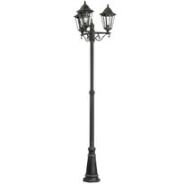 Pylväsvalaisin Eglo Navedo, 3x60W, Ø560x2200mm, E27, IP44, musta/kirkas