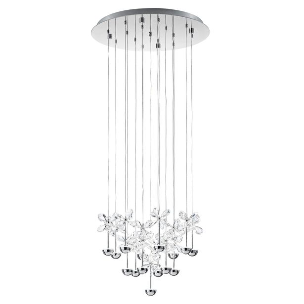 Riippuvalaisin LED Pianopoli, Ø50cm, kromi, kristalli