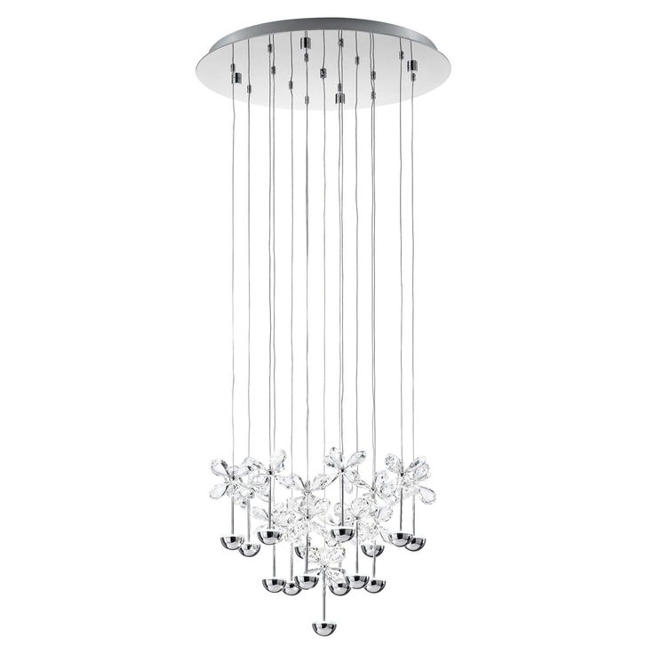 Riippuvalaisin LED Pianopoli, Ø50cm, kromi, kristalli