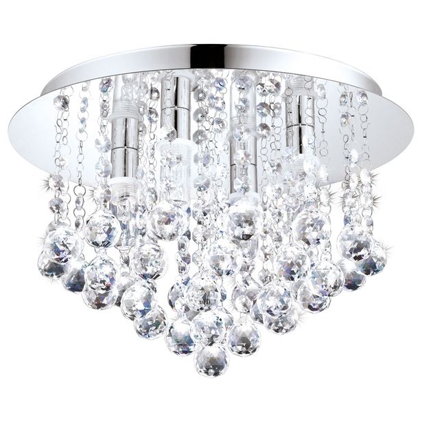 LED-kattovalaisin Eglo Almonte, 4x3W, Ø350x230mm, G9, IP44, kromi/kirkas