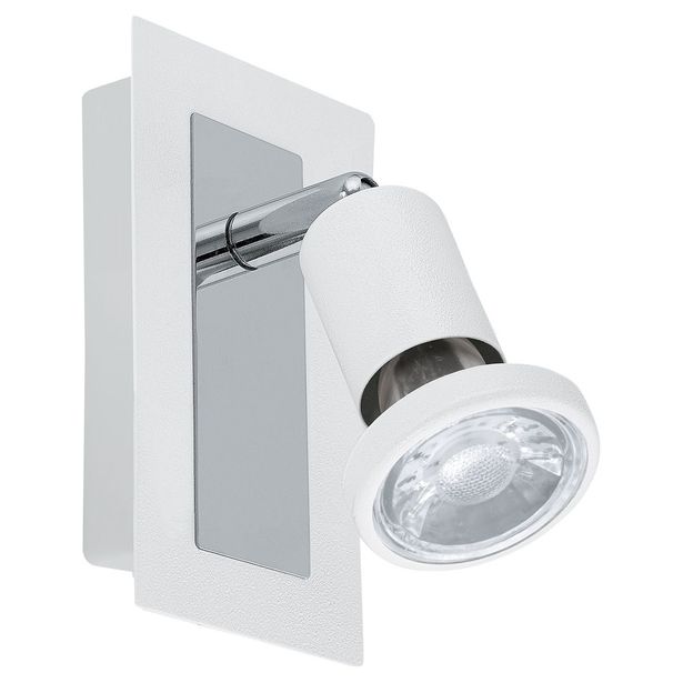 LED-seinäspotti Eglo Sarria, 60x120mm, valkoinen, kromi 94958