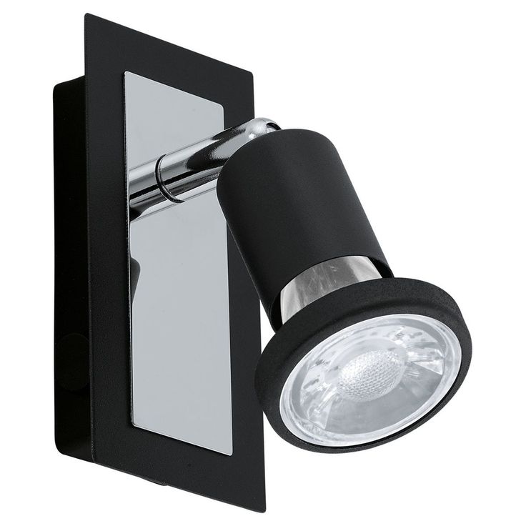 LED-seinäspotti Eglo Sarria, 60x120mm, musta, kromi 94963