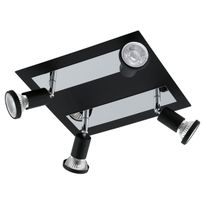 LED-kattospotti Eglo Sarria, 4-osainen, musta, kromi 94966