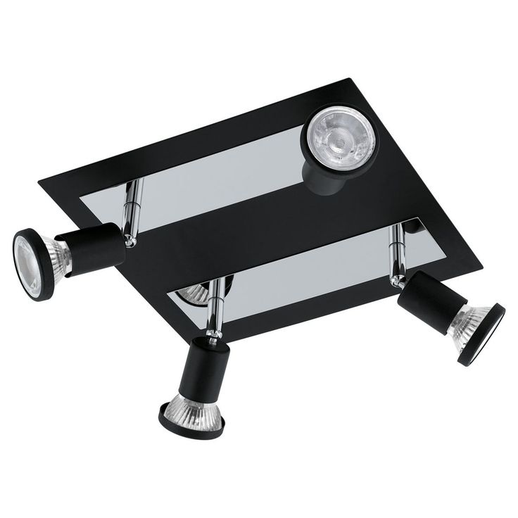 LED-kattospotti Eglo Sarria, 4-osainen, musta, kromi 94966