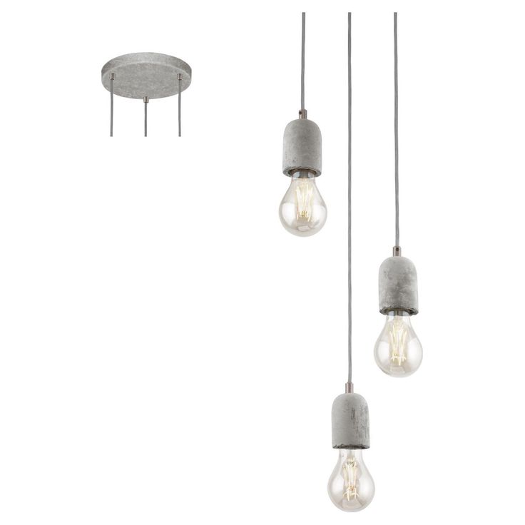 Riippuvalaisin Eglo Silvares, Ø250mm, 3-osainen, harmaa 95523