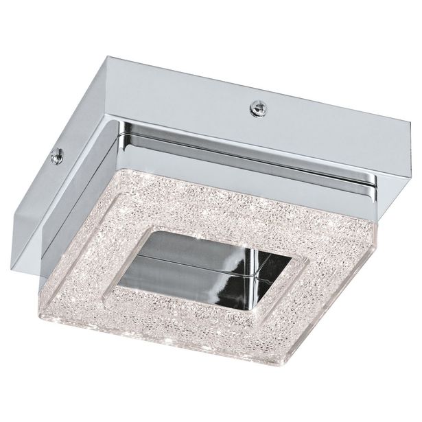 LED-katto-/seinävalaisin Eglo Fradelo, 120x120mm, kromi, kristalli 95655
