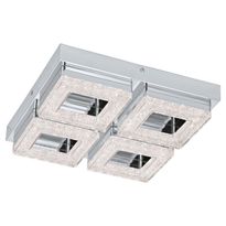 LED-katto-/seinävalaisin Eglo Fradelo, 280x280mm, 4-osainen, kromi, kristalli 95657