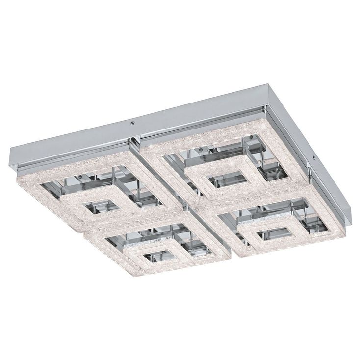 LED-Kattovalaisin Eglo Fradelo 520x520mm, kromi, kristalli 95661