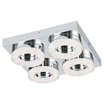 LED-katto-/seinävalaisin Eglo Fradelo, 280x280mm, 4-osainen, kromi, kristalli 95664