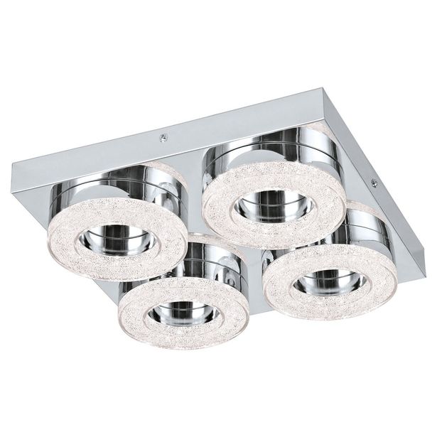 LED-katto-/seinävalaisin Eglo Fradelo, 280x280mm, 4-osainen, kromi, kristalli 95664