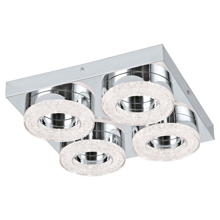 LED-katto-/seinävalaisin Eglo Fradelo, 280x280mm, 4-osainen, kromi, kristalli 95664