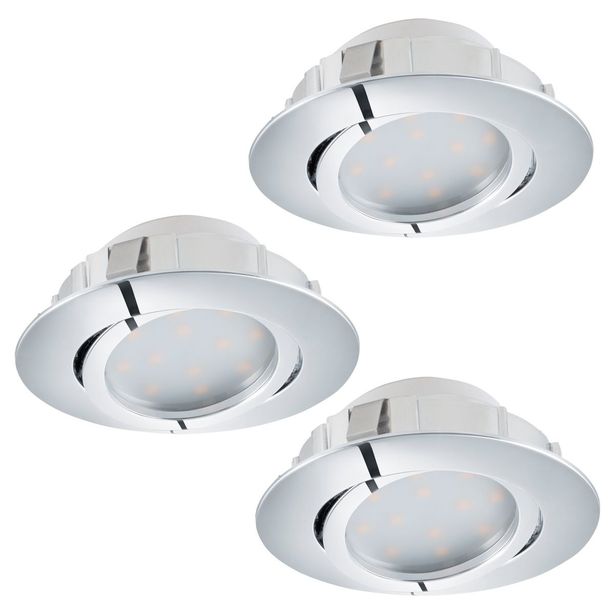 LED-alasvalosarja Eglo 3x6W, Ø84mm, kromi 95852
