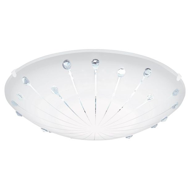 LED-plafondi Eglo Margitta 1, Ø315mm, valkoinen, kristalli 96113