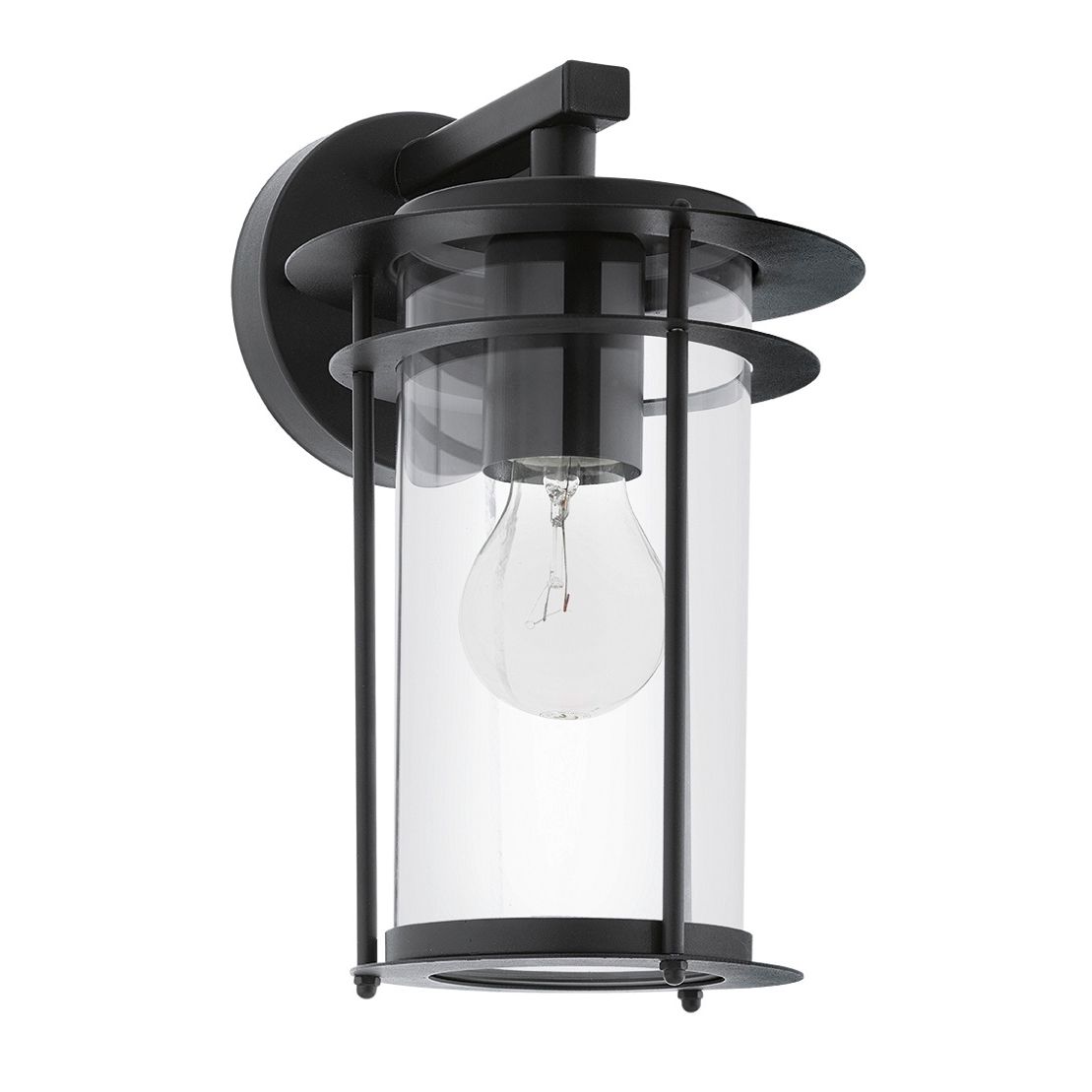 Seinävalaisin Eglo Valdeo, 60W, 165x275x200mm, E27, IP44, musta/kirkas