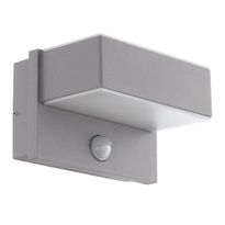 LED-tunnistinvalaisin Eglo Azzinano, 2x5.6W, 185x115x125mm, IP44, hämäräkytkimellä, hopea/valkoinen