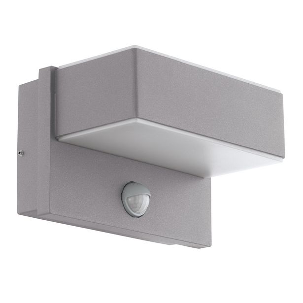 LED-tunnistinvalaisin Eglo Azzinano, 2x5.6W, 185x115x125mm, IP44, hämäräkytkimellä, hopea/valkoinen