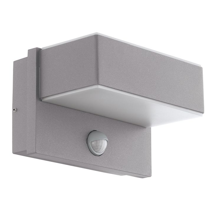 LED-tunnistinvalaisin Eglo Azzinano, 2x5.6W, 185x115x125mm, IP44, hämäräkytkimellä, hopea/valkoinen