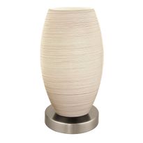 Pöytävalaisin Eglo Batista 3, 40W, Ø120x225mm, E27, IP20, harjattu teräs/valkoinen