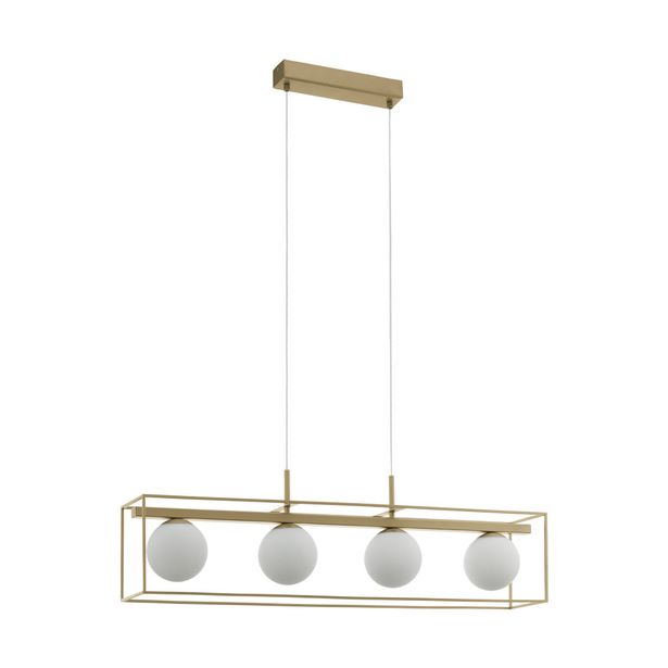 Riippuvalaisin Eglo Vallaspra, 4x40W, 910x1100x165mm, E14, IP20, samppanja/valkoinen