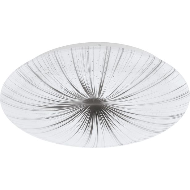 LED-plafondi Eglo Nieves, Ø410mm, valkoinen/hopea