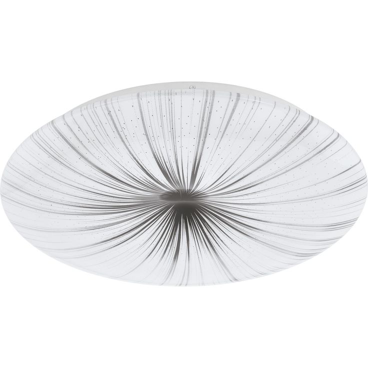 LED-plafondi Eglo Nieves, Ø410mm, valkoinen/hopea
