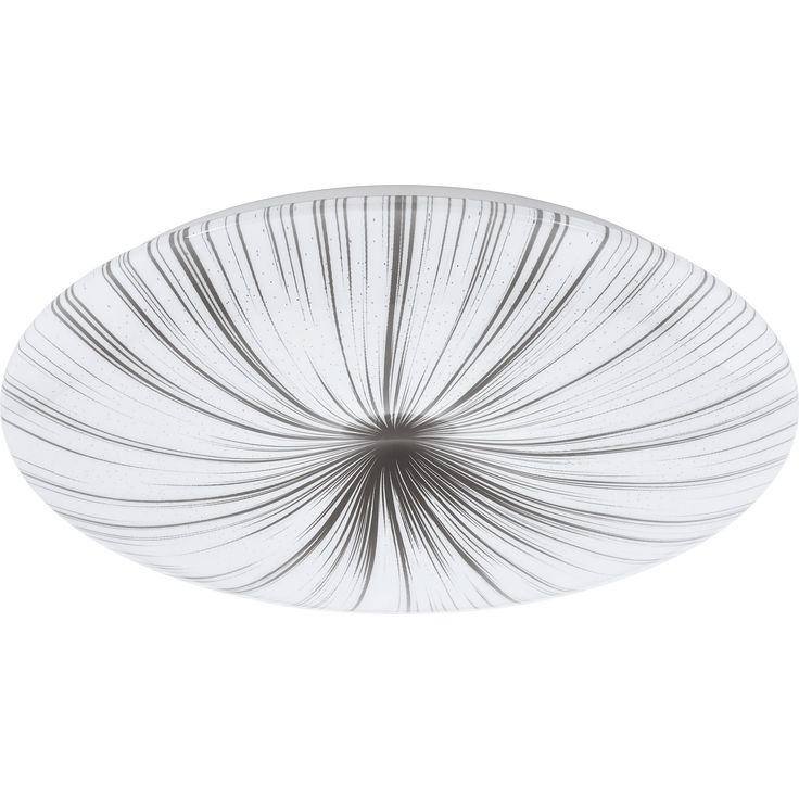 LED-plafondi Eglo Nieves, Ø510mm, valkoinen/hopea