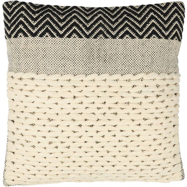 Koristetyyny Eglo Living Chevery, 50x50cm, kerma/musta