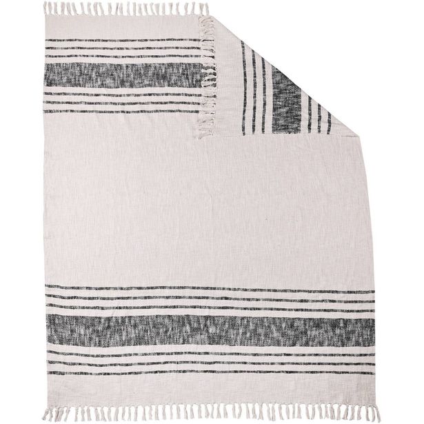 Torkkupeitto Eglo Living Longlac, 160x130cm, kerma/musta