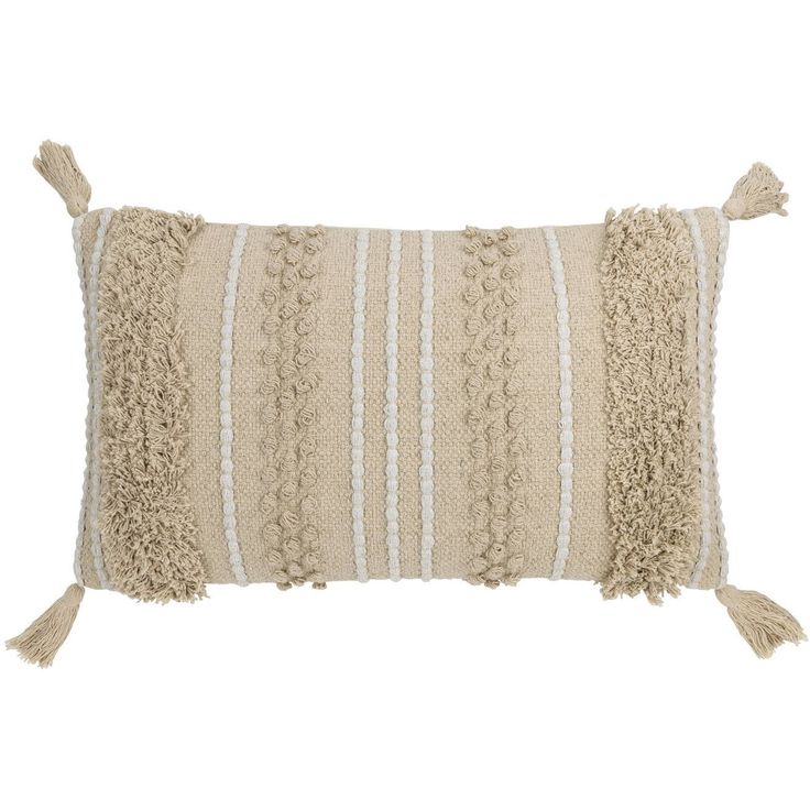 Koristetyyny tupsuilla Eglo Living Chevery, 60x35cm, kerma/beige