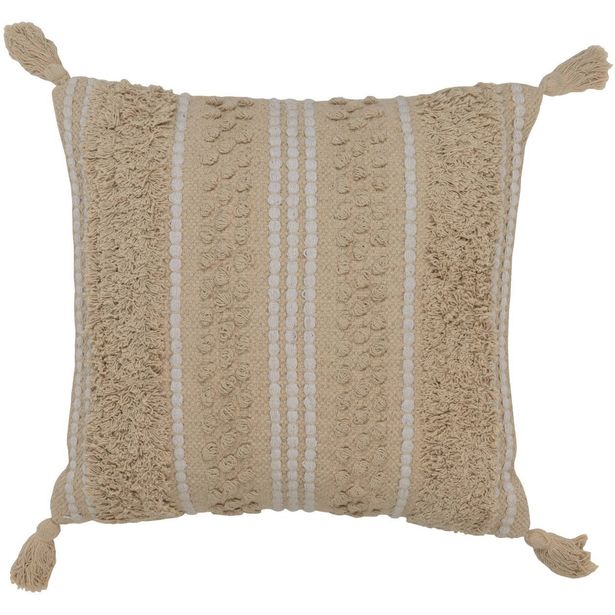 Koristetyyny tupsuilla Eglo Living Chevery, 45x45cm, kerma/beige