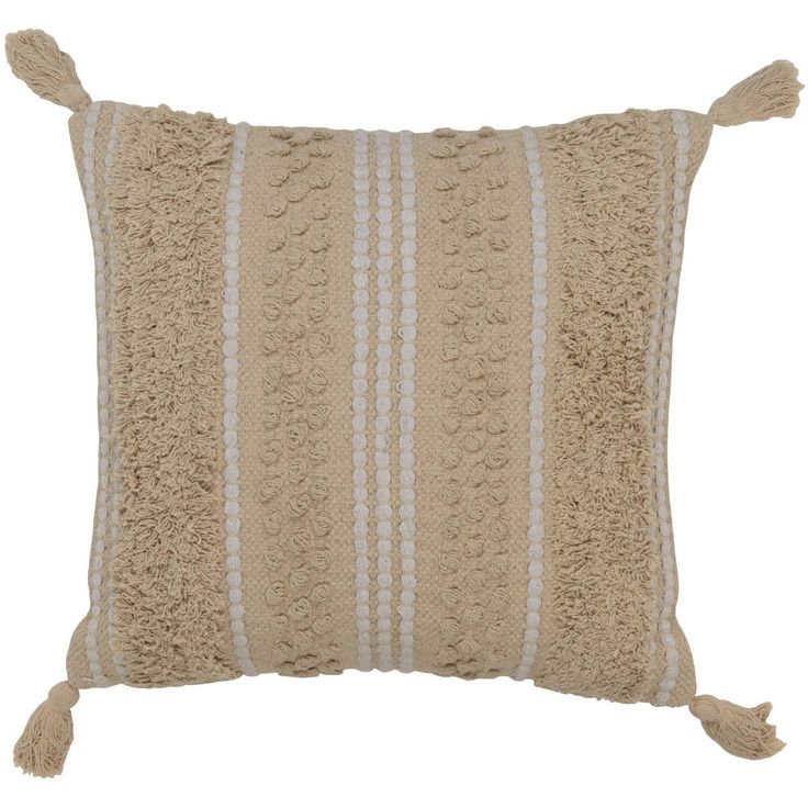 Koristetyyny tupsuilla Eglo Living Chevery, 45x45cm, kerma/beige