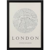 Taulu Eglo Living Roberval London, 32.5x45cm, musta-valkoinen