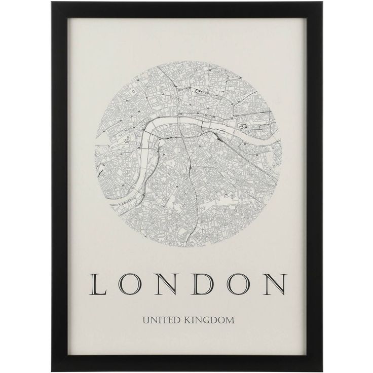 Taulu Eglo Living Roberval London, 32.5x45cm, musta-valkoinen