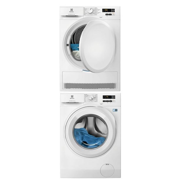 Pesukone ja kuivausrumpu Electrolux EFI611V84V EDI610V83V, 8/8kg, valkoinen