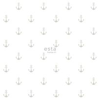 Tapetti Esta Regatta Crew Surf Edition 138964, 0,53x10,05m, valkoinen/hopea