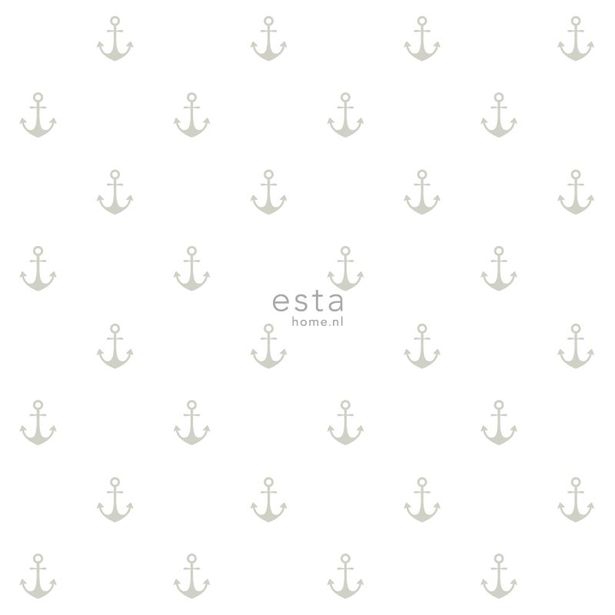 Tapetti Esta Regatta Crew Surf Edition 138964, 0,53x10,05m, valkoinen/hopea