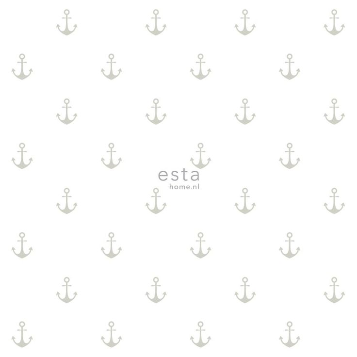 Tapetti Esta Regatta Crew Surf Edition 138964, 0,53x10,05m, valkoinen/hopea