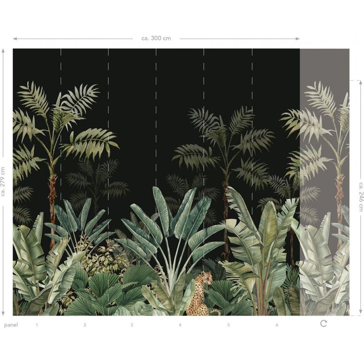 Kuvatapetti Esta Paradise XL Jungle Black & Green, 3x2,79