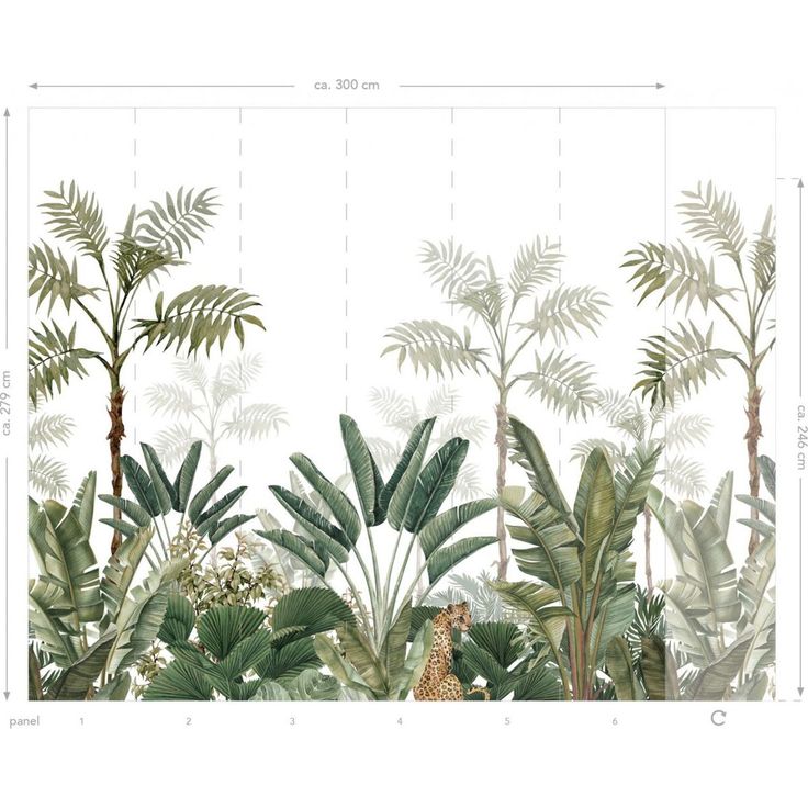 Kuvatapetti Esta Paradise XL Jungle White & Green, 3x2,79m