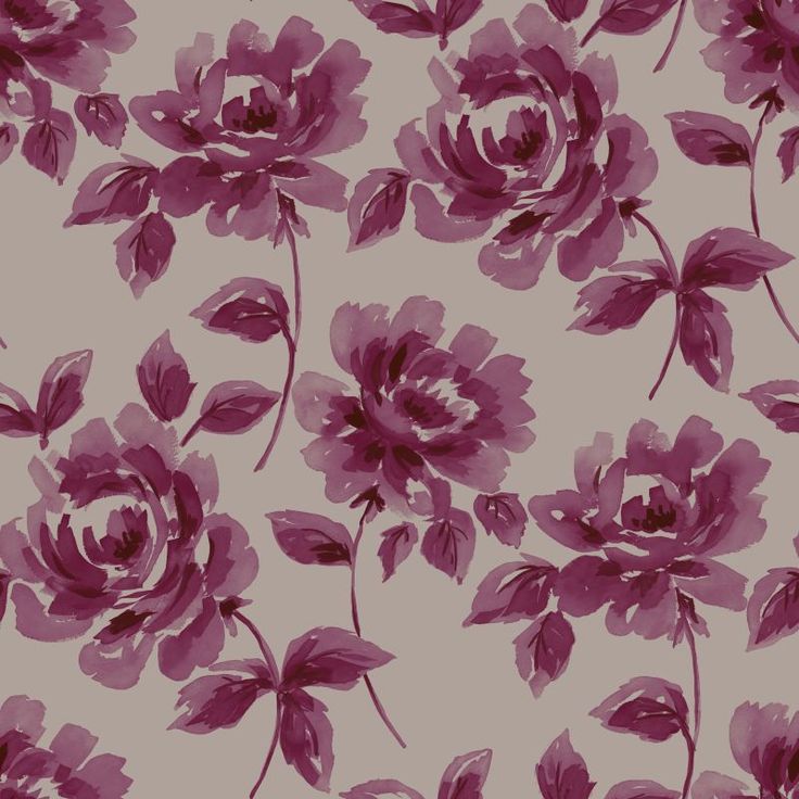 Tapetti Watercolor Painting Roses 128017 0,53x10,05 m purppura/taupe non-woven