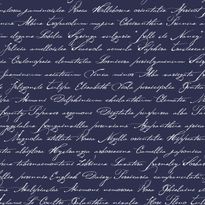Tapetti Handwriting Latin Flower Names 128040 0,53x10,05 m tummansininen non-woven