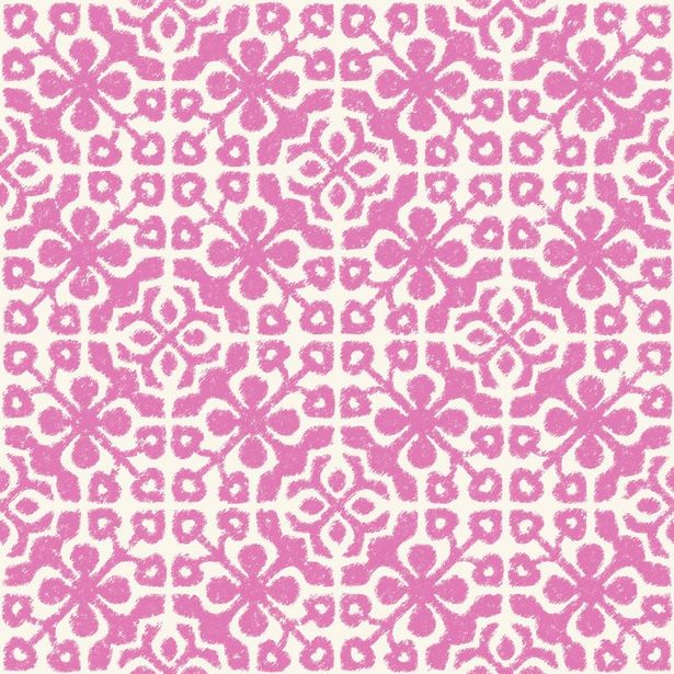 Tapetti Azulejos Tiles 128046 0,53x10,05 m pinkki/valkoinen non-woven